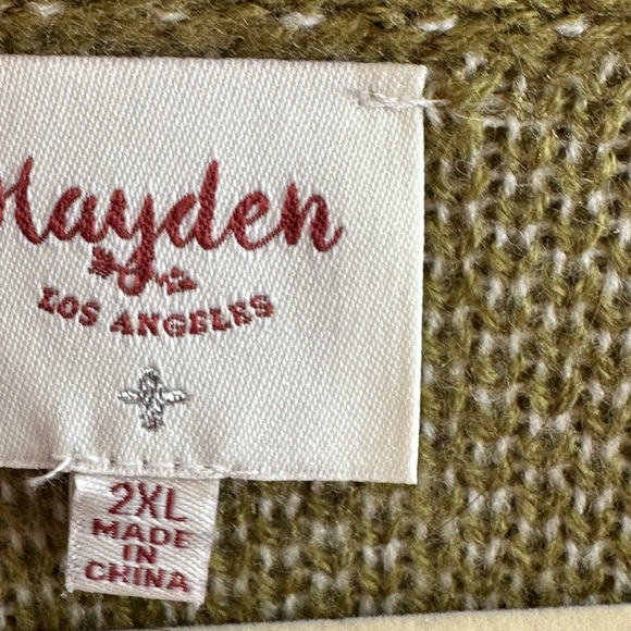 Hayden Olive Floral Knit Sweater - Picture 3 of 4